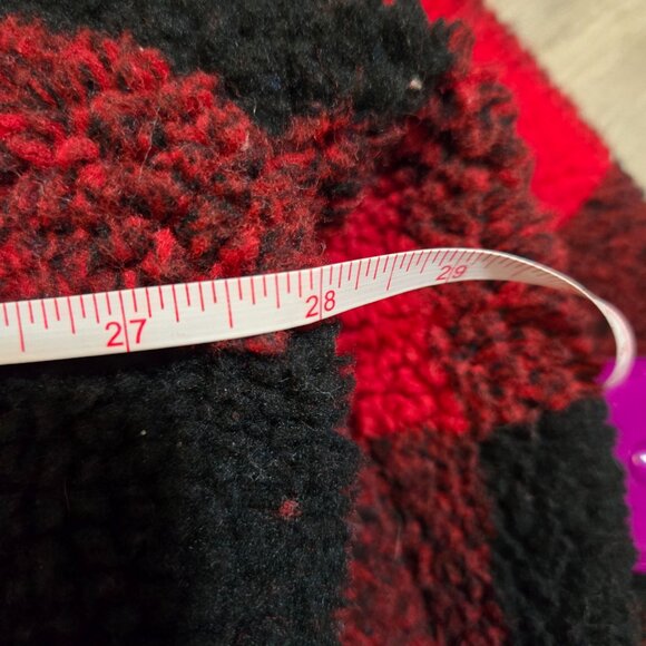 Steve Madden Fleece Hooded Jacket Red Black Buffalo Plaid $225 2X Women's Plus - Picture 9 of 10